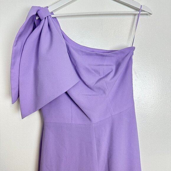 DRESS THE POPULATION Tiffany One-Shoulder Jumpsuit in Wisteria Size Medium - Picture 4 of 11